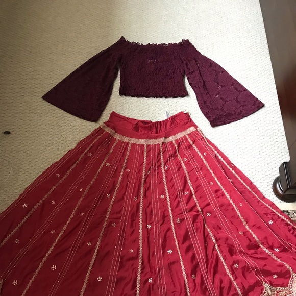 3 Pieces Pure Silk Indian Lengha Set - Picture 3 of 7